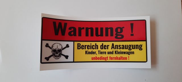 Sticker (Warnung Ansaugbereich)